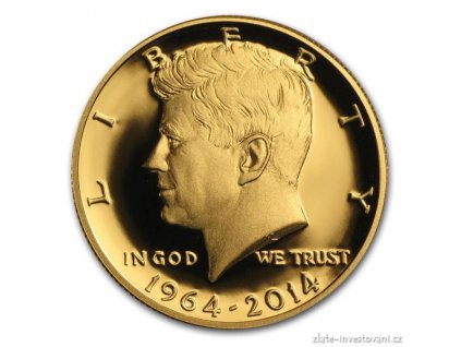 5123 zlata mince half dollar kennedy 2014 proof