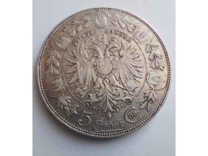 Stříbrná Pětikoruna Františka Josefa I.-1900 BZ