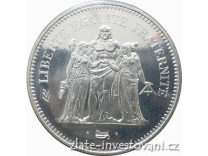 5195 stribrna mince 50 frank herkules 1974 1980