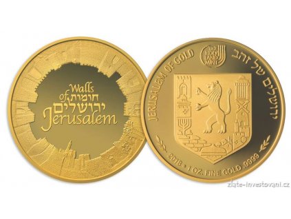 5324 investicni zlata mince walls of jerusalem izrael 2018 serie views of jerusalem