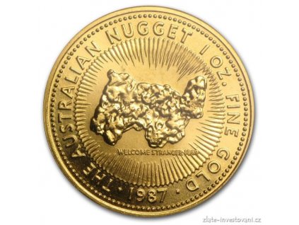 5414 investicni zlata mince australsky klokan 1987 nugget 1 oz