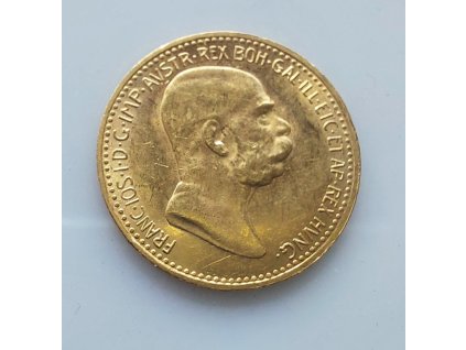 zlatá Desetikoruna Františka Josefa I. 1848-1908-60. výročí vlády