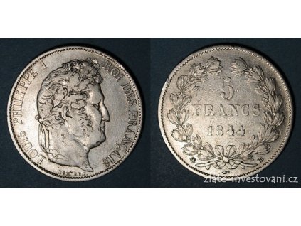 5675 stribrny francouzsky 5 frank louis philippe 1832 1848