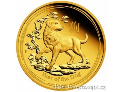 5753 investicni zlata mince rok psa 2018 lunarni serie ii proof 1 oz