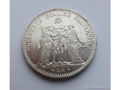 6311 stribrna mince 5 frank herkules 1875