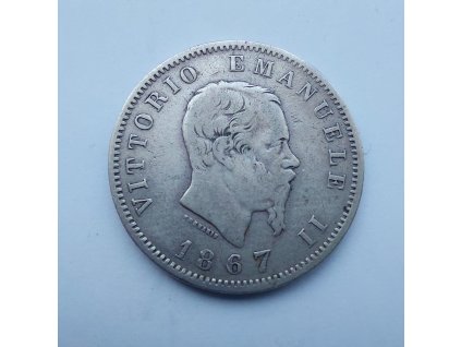 Italská 1 lira Vittorio Emanuelle II.