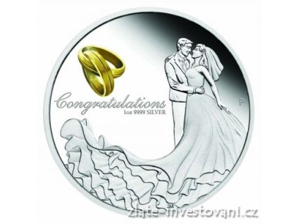 Stříbrná svatební mince 2018-Austrálie 1 Oz