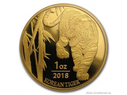 Zlatá investiční mince Korejský tygr 2018 1 Oz