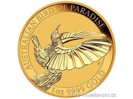 Zlatá investiční mince Bird of Paradise-Austrálie 2018 1 Oz