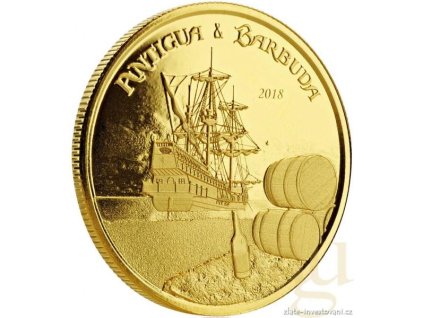 6569 investicni zlata mince rum runner antigua barbuda 2018 1 oz