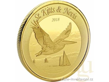 Investiční zlatá mince Pelikán-St Kitts a Nevis 2018 1 Oz