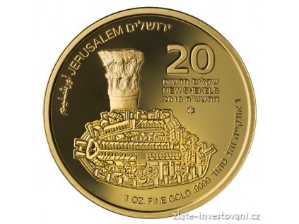 Zlatá mince série Zlatý Jeruzalém- The Cardo 2018 1 Oz