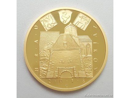 6629 zlata mince hrad zvikov 2018 serie hrady proof 1 2 oz