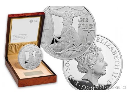 6650 stribrna mince sapphire coronation 2018 silver proof 1 kg