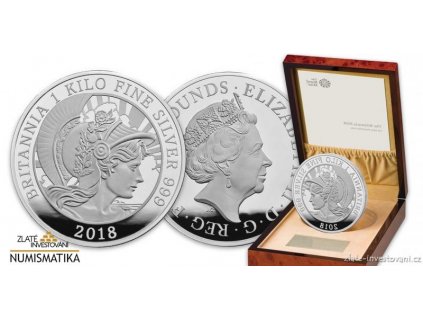 6656 stribrna mince britannia 2018 silver proof 1 kg