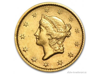 6719 zlata mince 1 dollar liberty 1849 1854