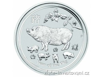 Investiční stříbrná  mince rok Vepře 2019 1/2 Oz