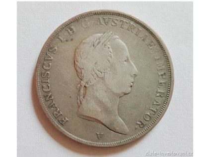 Stříbrná mince 1/2 Scudo-František I.-Benátky 1824 V scudo