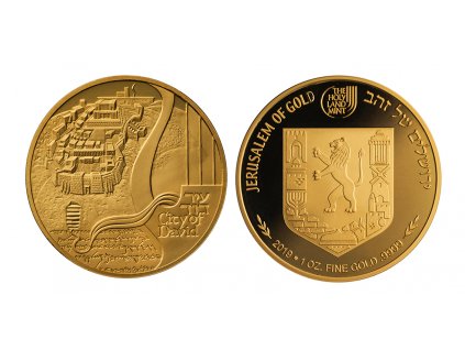 Zlatá mince City of David -série Views of Jerusalem 2019 1 Oz