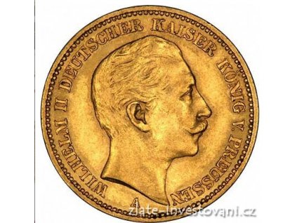 pruska 20 marZlatá mince pruská 20 marka-Wilhelm II.