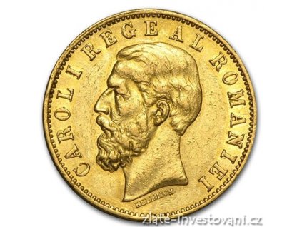 Zlatá mince 20 lei-král Carol I. 20 lei
