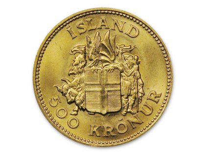 Zlatá mince 500 kronur-Island 1961