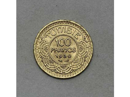 Zlatá mince tuniský 100 frank-Ahmad II. 1930- 1937