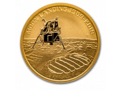 Zlatá investiční mince Moon landing 2019-1 Oz