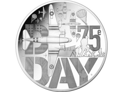 stříbrná mince D-Day 75. výročí vylodění v Normandii-2019