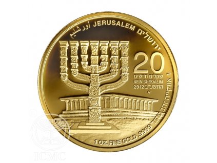 Investiční zlatá mince Menorah-2012