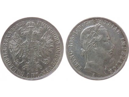 Stříbrný 1 zlatník Františka Josefa I. 1858 A