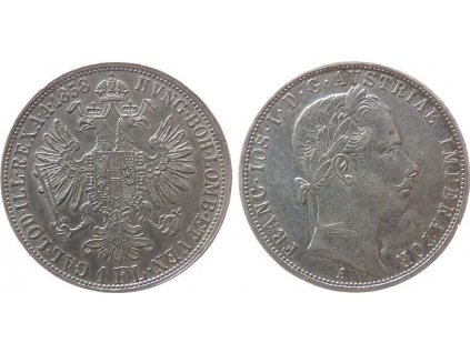 Stříbrný 1 zlatník Františka Josefa I. 1858 A