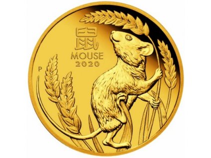 Zlatá mince rok krysy 2020 1 Oz proof-lunární série III.