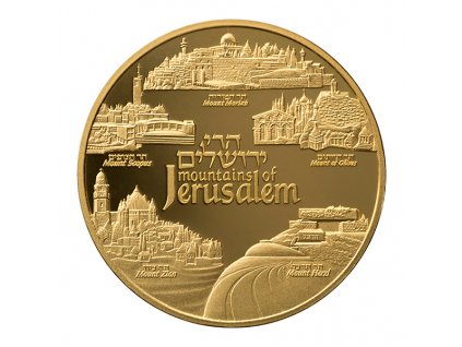 Zlatá mince Mountains of Jerusalem -série Views of Jerusalem 2019 1 Oz
