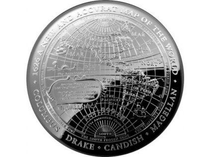 Stříbrná mince Nová mapa světa 1626-proof