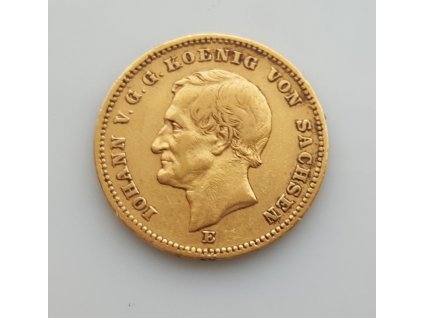 Zlatá 20 Marka-Johan V. saský král  1854-1873