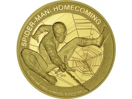 INVESTIČNÍ ZLATÁ MINCE SPIDER-MAN: HOMECOMING 1 OZ PROOF