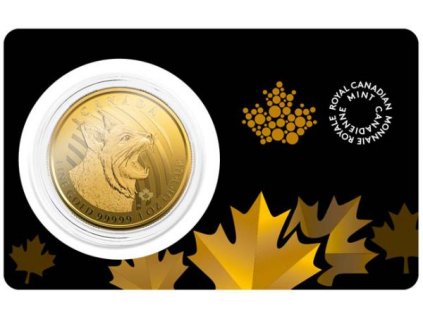 Investiční zlatá mince Rys 2020-série Wild life Kanada 1 Oz