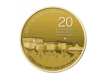 Investiční zlatá mince Izraelské muzeum 50.výročí-Izrael 2015 1 Oz