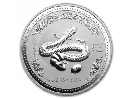 Investiční stříbrná mince rok hada 2001 10 Oz