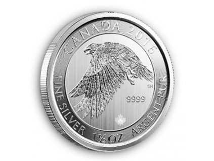 Investiční stříbrná mince sokol sněžný 1 1/2 Oz 2016