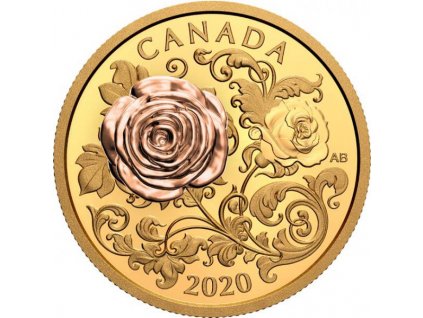 Zlatá moderní mince Queen Elizabeth Rose 1 Oz proof 2020