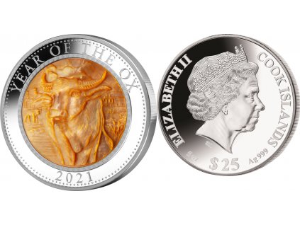 Stříbrná mince 5 OZ rok býka 2021