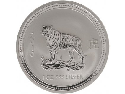 Investiční stříbrná mince rok Tygra 1998 1 Oz lunární série I.