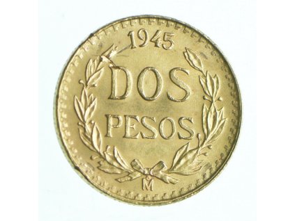 Zlatá mince dos pesos Mexiko