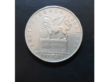 Stříbrná 5 lira 1848 V-Dio Premiera