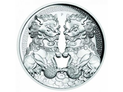 Stříbrná moderní mince Guardian Lion 2 Oz 2020 proof