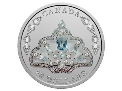Stříbrná moderní mince Aquamarine Tiara 1 Oz 2020 proof
