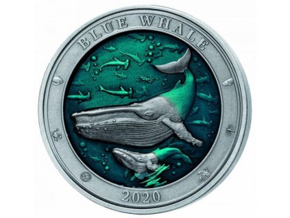 Stříbrná moderní mince Blue Whale 3 Oz 2020