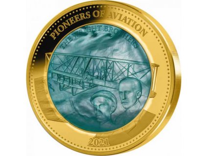 Zlatá moderní mince Pioneers of Aviation 5 Oz 2021 proof